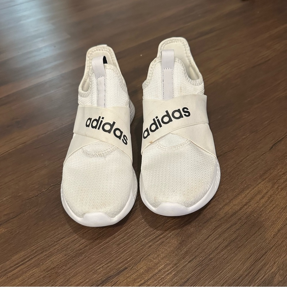 Adidas White Athletic Slip-On Shoes